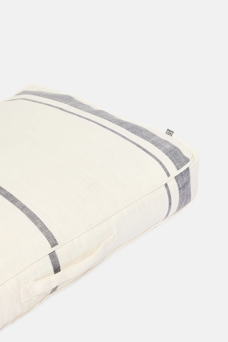 Muy Mucho Bench Cushion With Handles 120 x 42 x 10 cm, Off-white/Grey