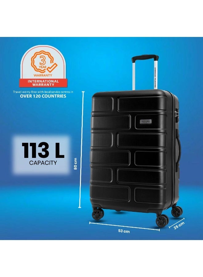 AMERICAN TOURISTER حقيبة سفر بريكلاين، حجم تسجيل 80 سم / 30 بوصة، 4 عجلات دوارة، سطح صلب، بولي كربونات، أسود Jet|خفيفة الوزن|مقاومة للخدوش والصدمات|قفل TSA|جيب داخلي بسحاب شبكي - ضمان دولي لمدة 3 سنوات - Image 4