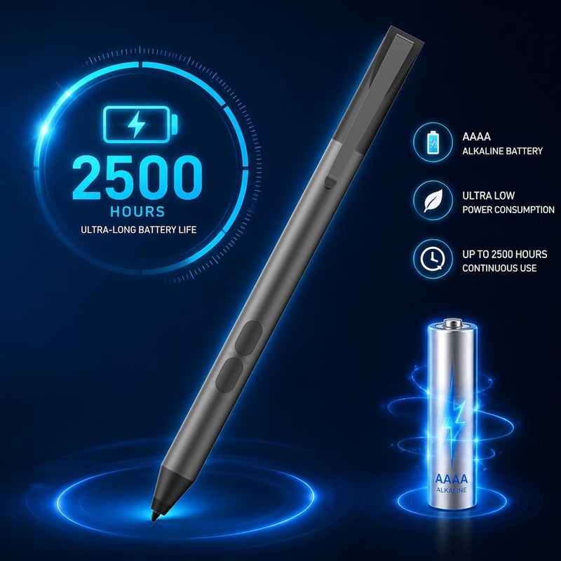 iafer Pen for Microsoft Surface Pro 10/9/8/X/7+/6/5/4/3/Surface 3, Surface Go 4/3/2/1, Surface Laptop/Studio/Book 4/3/2/1 with 4096 Pressure Sensitivity, Palm Rejection, Tilt Function (Black) - Image 3