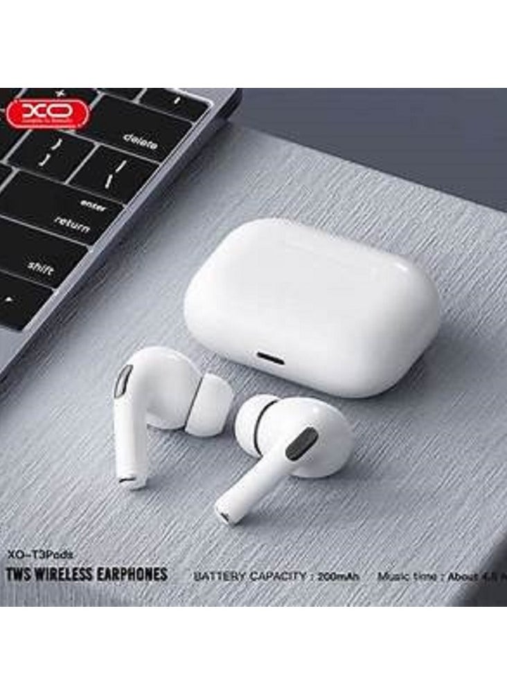 XO - T3 Pods TWS Wireless Earphone - White - Image 1