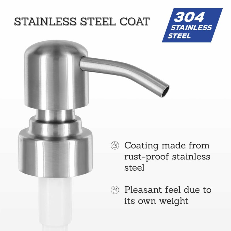 ALTGLAS Stainless Steel Soap Pump 'Zagreb' as Replacement for Liquid Hand Soap Dispensers and Bottle Upcycling (Silver Brushed) - Fits e.g. Jack Bottle - Image 3