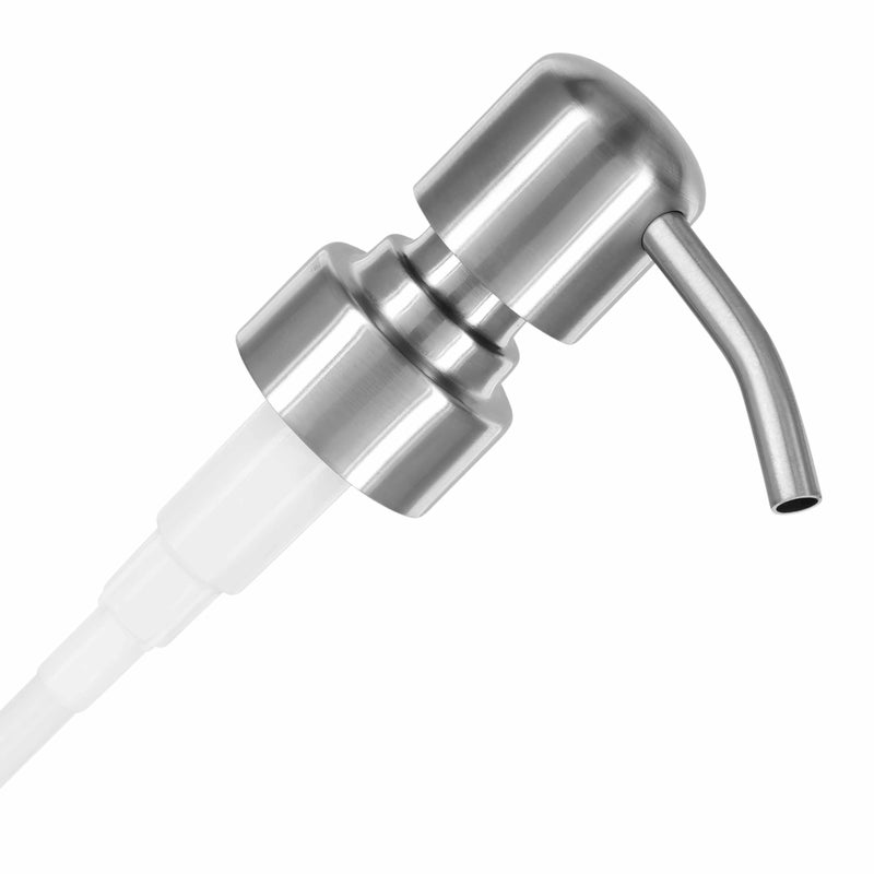 ALTGLAS Stainless Steel Soap Pump 'Zagreb' as Replacement for Liquid Hand Soap Dispensers and Bottle Upcycling (Silver Brushed) - Fits e.g. Jack Bottle - Image 1