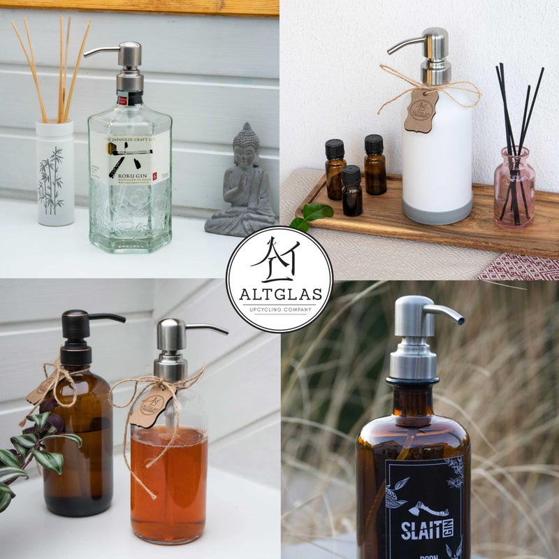 ALTGLAS Stainless Steel Soap Pump 'Zagreb' as Replacement for Liquid Hand Soap Dispensers and Bottle Upcycling (Silver Brushed) - Fits e.g. Jack Bottle - Image 2