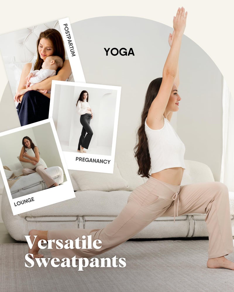 ZOOSIXX Yoga Pants Women - Wide Leg Pants Loose Casual Flowy Lounge Sweatpants High Waisted Pajamas with Pockets Black - Image 4