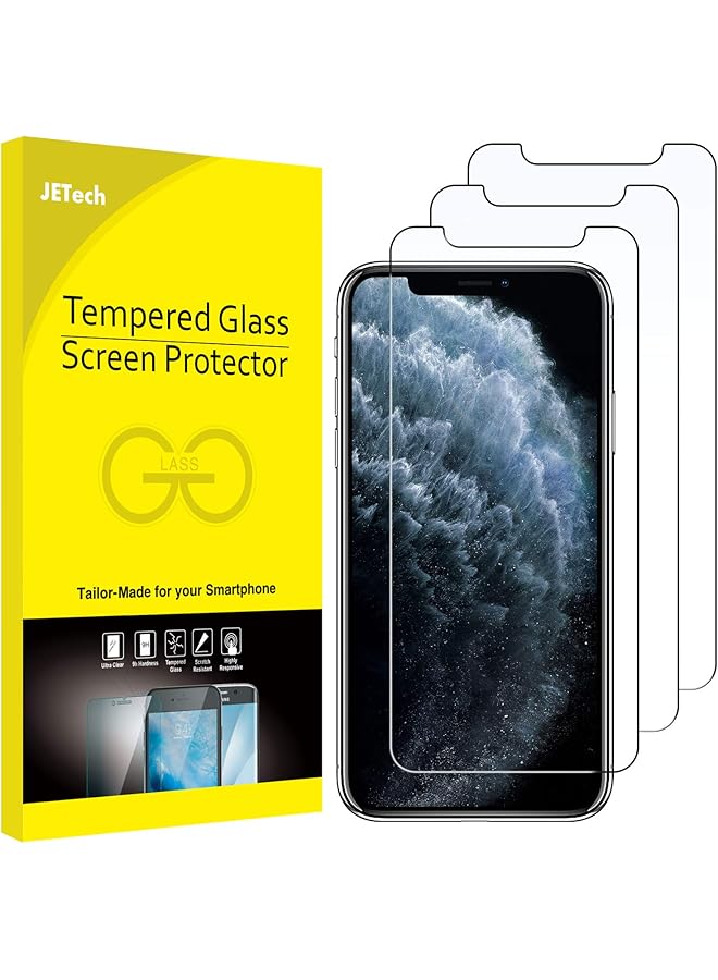 جي تيك واقي شاشة لهاتف آيفون 11 برو ماكس وآيفون Xs ماكس مقاس 6.5 بوصة من الزجاج المقوى، عبوة من 3 قطع - Image 1