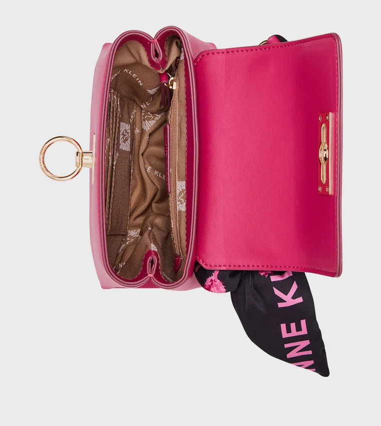 ANNE KLEIN Anne Klein Textured Top Handle Bag With Scarf Detail
