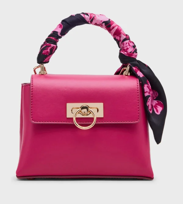 ANNE KLEIN Anne Klein Textured Top Handle Bag With Scarf Detail