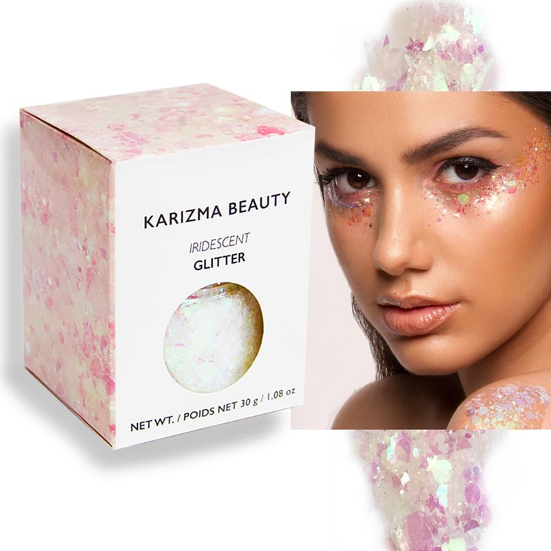 KARIZMA Iridescent Chunky Glitter Large 30g  Karizma Beauty  Cosmetic Glitter Face Body 