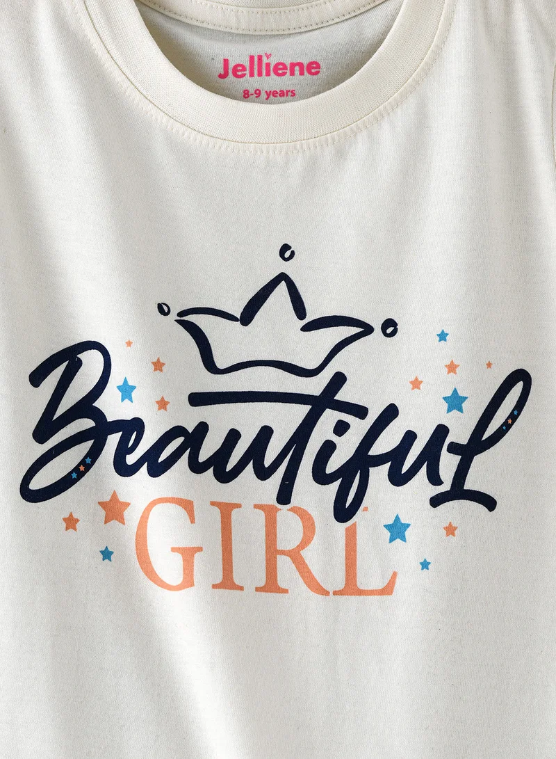 Jelliene Basic round neck graphic t-shirt