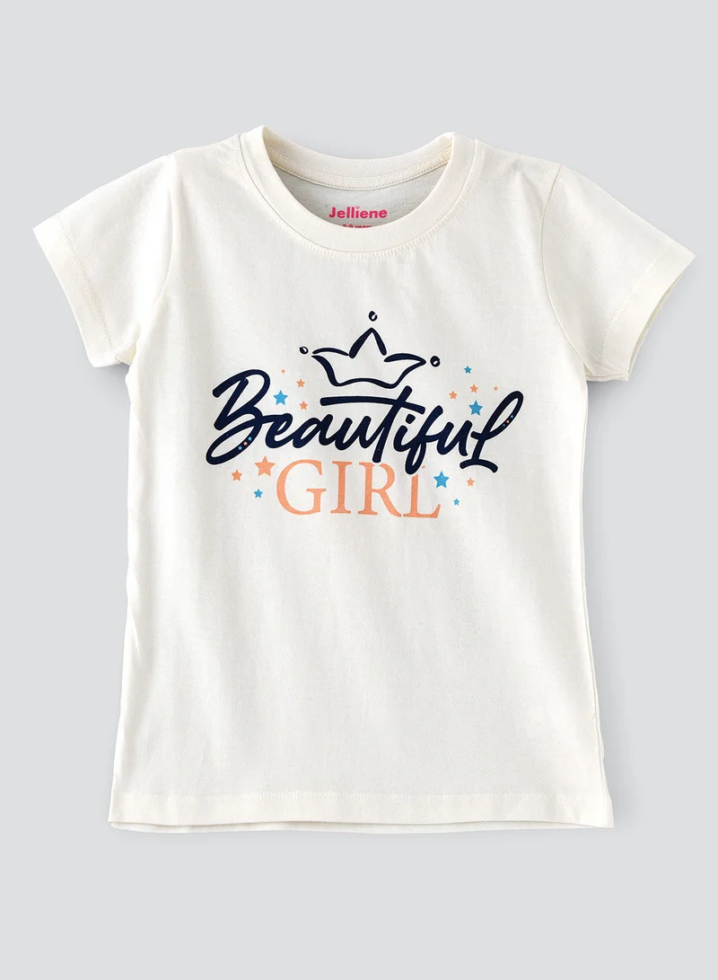 Jelliene Basic round neck graphic t-shirt