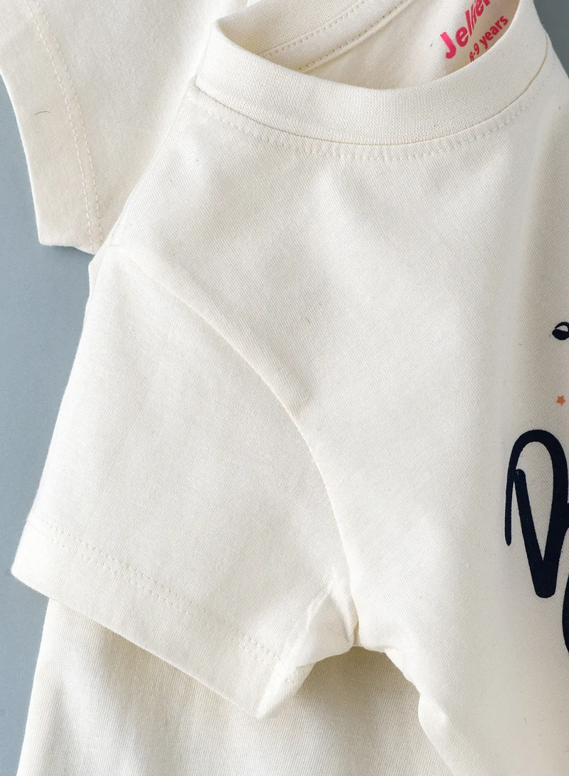 Jelliene Basic round neck graphic t-shirt