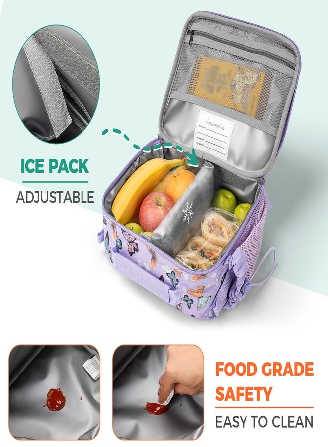 Choco Mocha Kids Lunch Box with Water Bottle for School Lunch Box and Water Bottle Set Kids Lunch Bag for Girls with Shoulder Strap and Ice Pack,Purple Mermaid - Image 4