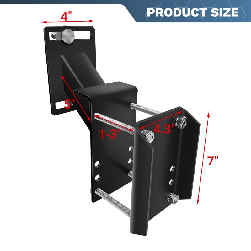 Generic ROBLOCK Lockable Spare Tire Carrier Bracket for Utility Trailer, Powder Coat Steel Boat Trailer Tire Mount Fits Most Lugs Wheels, Black  - Image 2