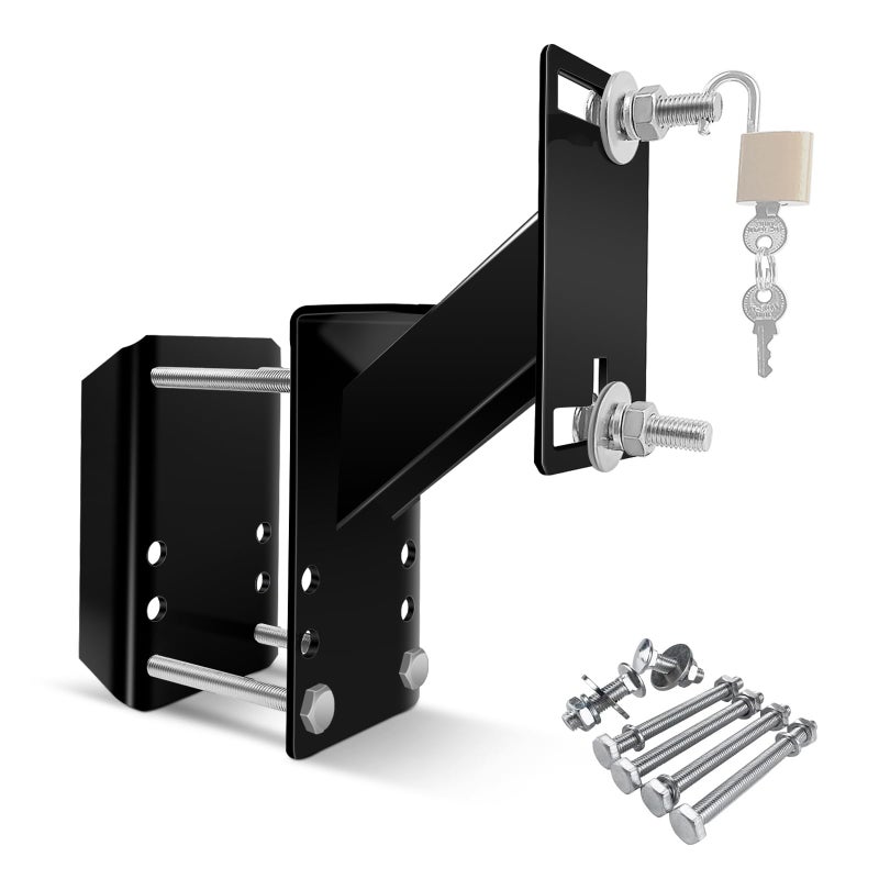 Generic ROBLOCK Lockable Spare Tire Carrier Bracket for Utility Trailer, Powder Coat Steel Boat Trailer Tire Mount Fits Most Lugs Wheels, Black  - Image 1