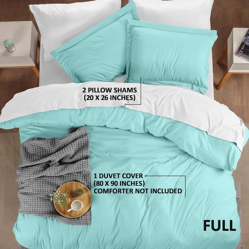 Utopia Bedding Duvet Cover Full Size - 1 Duvet Cover with 2 Pillow Shams - 3 Piece Bedding Duvet Cover with Zipper Closure - Soft Brushed Microfiber, 80 X 90 Inches (Full, Spa Blue) - Image 2