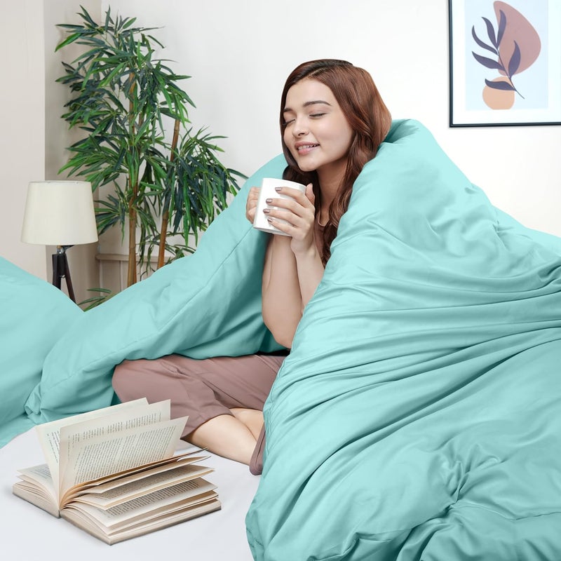 Utopia Bedding Duvet Cover Full Size - 1 Duvet Cover with 2 Pillow Shams - 3 Piece Bedding Duvet Cover with Zipper Closure - Soft Brushed Microfiber, 80 X 90 Inches (Full, Spa Blue) - Image 3
