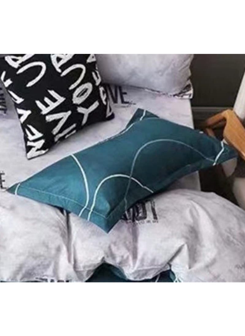 GOLDEN HOME طقم غطاء لحاف بنمط مخطط مكون من 6 قطع مقاس كينج/كوين/مفرد. تتضمن المجموعة 1 غطاء لحاف، 1 ملاءة سرير جاهزة، 4 أكياس وسائد  - Image 5