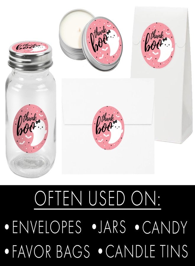DISTINCTIVS Pink A Little Boo is Almost Due Girl Baby Shower Thank You Stickers, Pink Halloween Party Favor Labels - 40 Count - Image 5