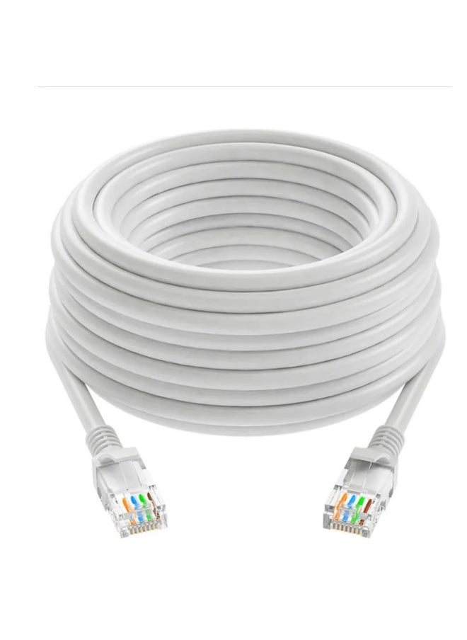 Generic 8-core Finished Network Cable Jumper Router Cat 6 Six Gigabit Network Cable RJ45 Computer High-speed Broadband Network Cable-Color:Gray White Standard Oxygen-free Copper-Line Length:1m  - Image 1