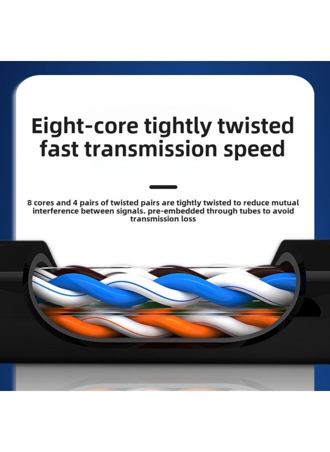 Generic 8-core Finished Network Cable Jumper Router Cat 6 Six Gigabit Network Cable RJ45 Computer High-speed Broadband Network Cable-Color:Gray White Standard Oxygen-free Copper-Line Length:1m  - Image 4
