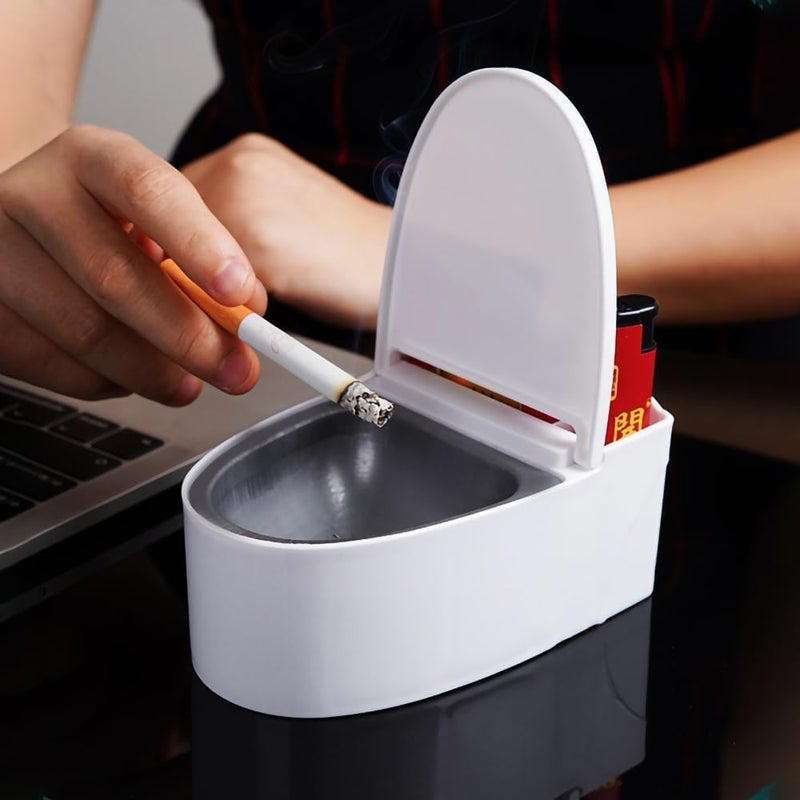 Sevia Wall Mounted AshtrayDecorative Fancy Ashtrays of ToiletShapedToilet Storage BoxFireproof AshtrayNovelty Toilet Shape Ashtray for Home Office Bathroom Living Room Outdoor for Smokers - Image 2