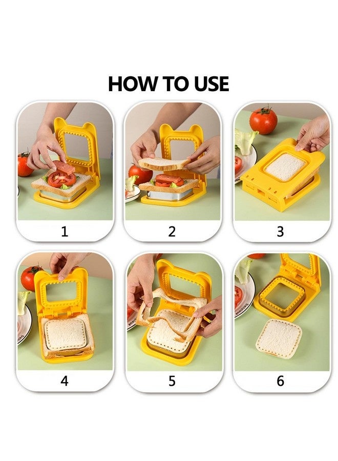 بيوينتي قوالب ساندويتش غير قابلة للتفتيت لوجبات غداء الأطفال، قوالب بسكويت صغيرة مع أداة إغلاق، قوالب ساندويتش مع أداة إغلاق - Image 5