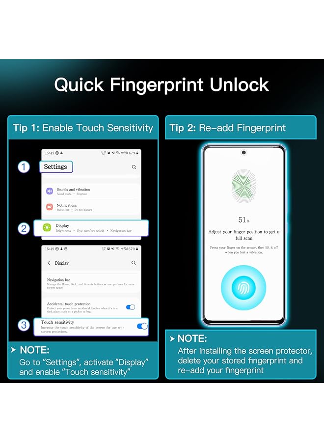 جي تيك واقي شاشة لهاتف سامسونج جالاكسي A53 5G A52 A52 5G A52S 5G 9H زجاج مقوى مضاد للخدش عالي الوضوح، عبوة من 3 قطع - Image 2