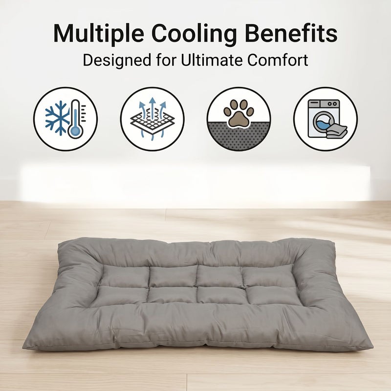 Grey Cat And Dog Cooling Pet Bed Mat 75x50cm Washable Summer Cooling Pad For Medium Large Small Pets - Image 5