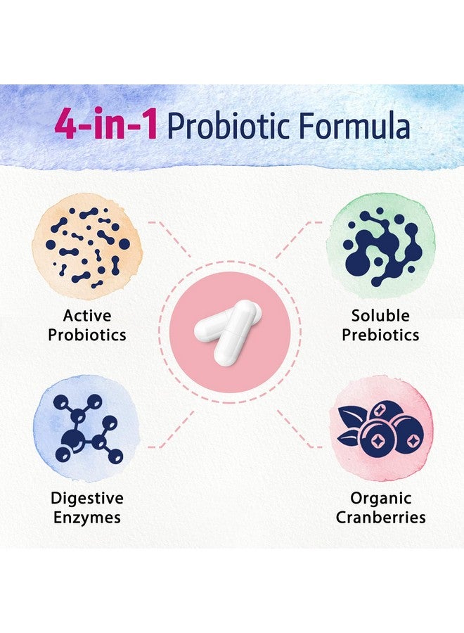 Bonawell Probiotics For Women 100B With Organic Prebiotic Cranberry For Feminine Health Digestion & Immunity Shelfstable Delayedrelease 30 Veggie Caps - Image 4