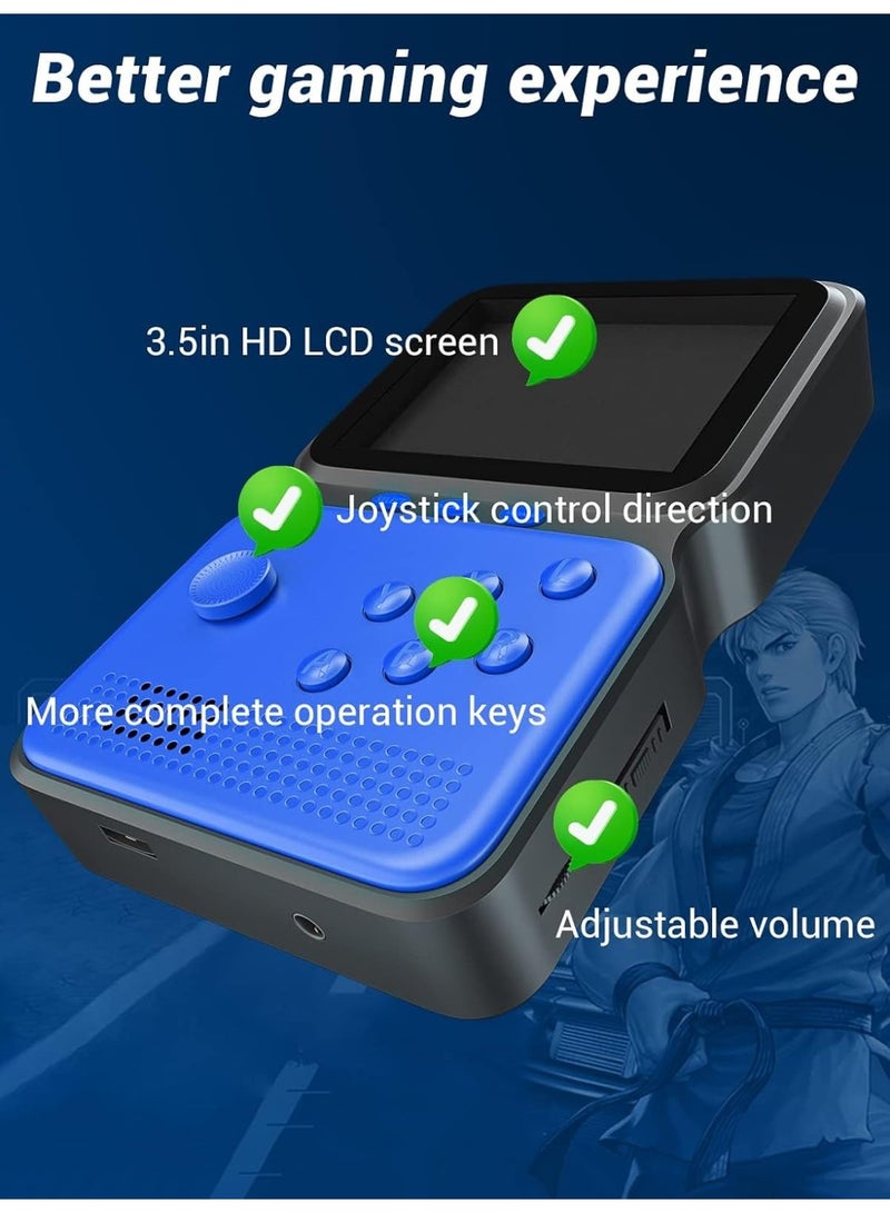 ELTRAZONE Handheld Game Console, 3.5 Inch HD LCD Screen, 800+ Classic Games, Portable Rechargeable Video Game Player, Blue - Image 2