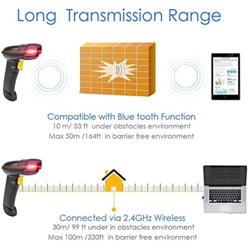 NT-1228BL Bluetooth Handheld USB Wireless 1D 2D QR Barcode Scanner Used for Payments in Store - Image 4