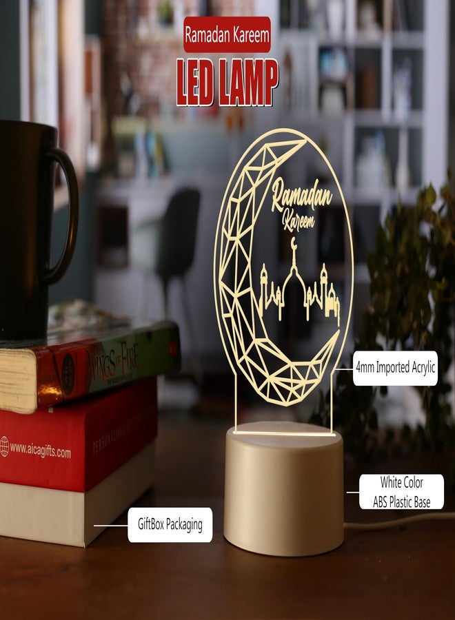AICA مصباح LED من AICA لرمضان مبارك | زينة عيد الفطر للمنزل والمكتب، أفكار هدايا للزوجة والنساء والعائلة والأصدقاء، هدايا إسلامية لرمضان. (مصباح LED لرمضان كريم مبارك) - Image 2
