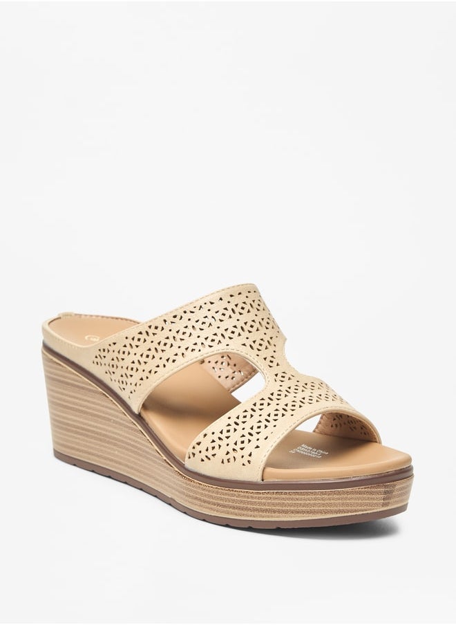 Le Confort Women's Textured Slip-On Sandals with Wedge Heels  - Image 2