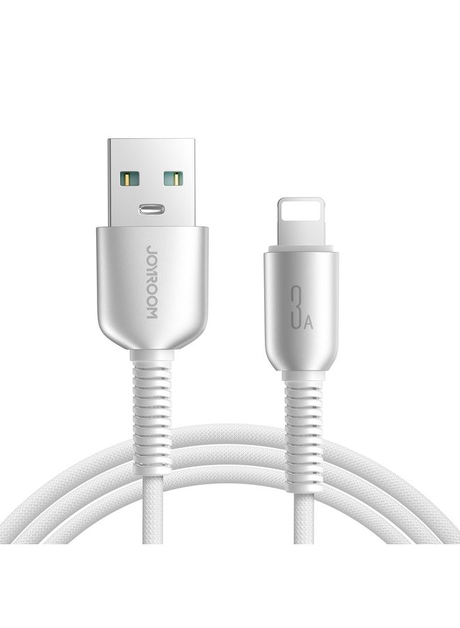بيوينتي JOYROOM S-A51 Cutting-Edge Series 3A Fast Charging Data Cable, USB-A to 8 Pin Cable, Length: 1.2m(Light Gray) - Image 1