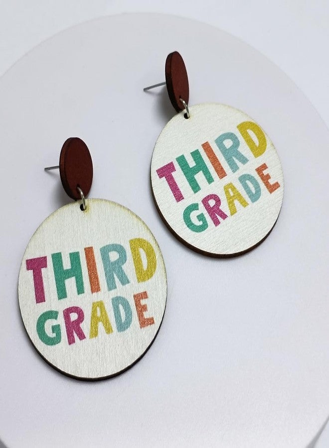 Blue Drop Cute Teacher Wooden Stud Earrings Third Grade Welcome Earrings Teacher Appreciation Jewelry Gifts - Image 2