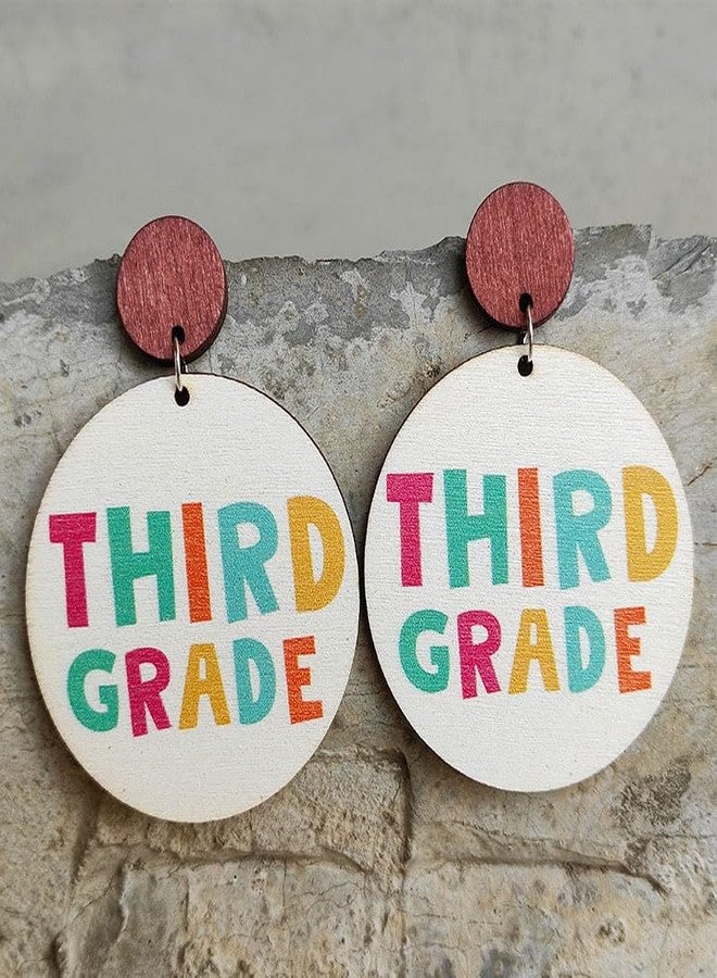 Blue Drop Cute Teacher Wooden Stud Earrings Third Grade Welcome Earrings Teacher Appreciation Jewelry Gifts - Image 5