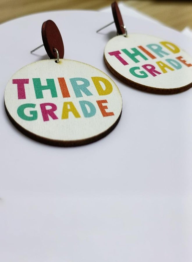 Blue Drop Cute Teacher Wooden Stud Earrings Third Grade Welcome Earrings Teacher Appreciation Jewelry Gifts - Image 4