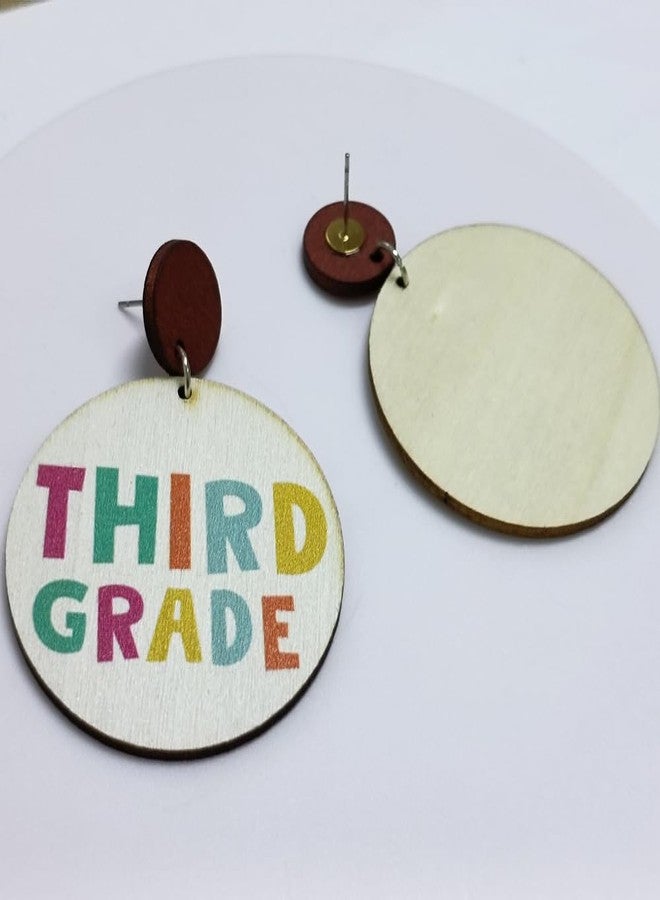 Blue Drop Cute Teacher Wooden Stud Earrings Third Grade Welcome Earrings Teacher Appreciation Jewelry Gifts - Image 3
