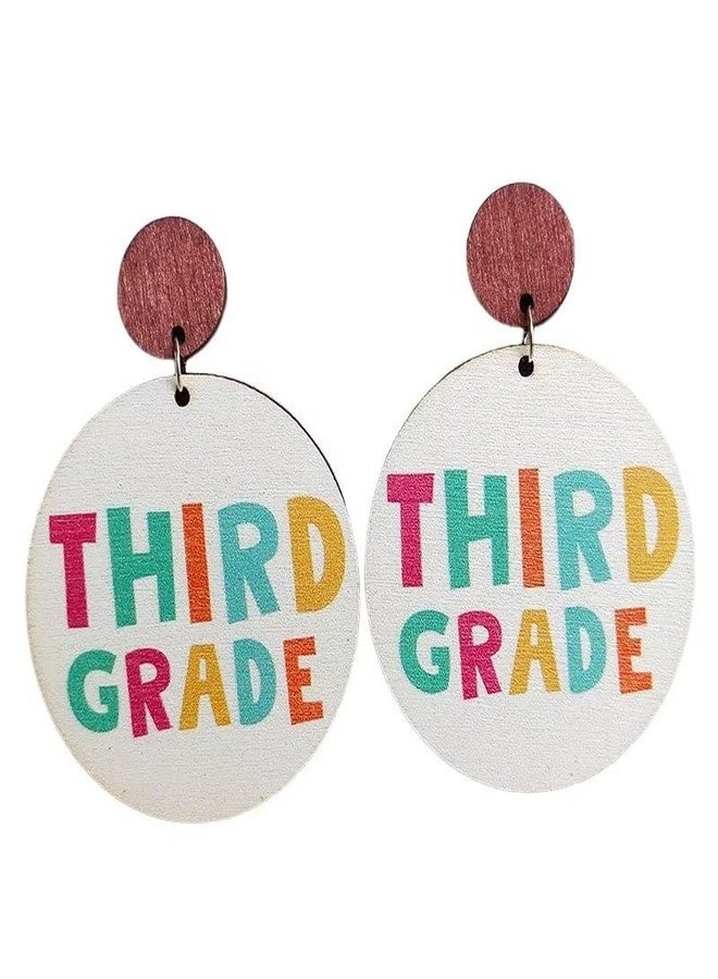 Blue Drop Cute Teacher Wooden Stud Earrings Third Grade Welcome Earrings Teacher Appreciation Jewelry Gifts - Image 1