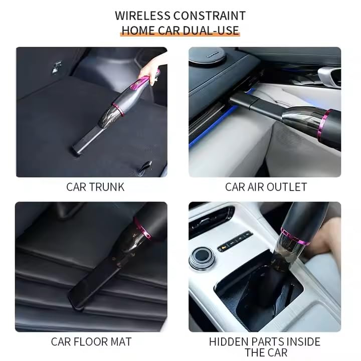 CBEX Cordless Handheld Vacuum Cleaner Including Adjustable Rod with Powerful Suction of 400pa Dust Collection Capacity of 700ml 3 Attachments for Floor CleaningBed CleaningCar Cleaning - Image 3