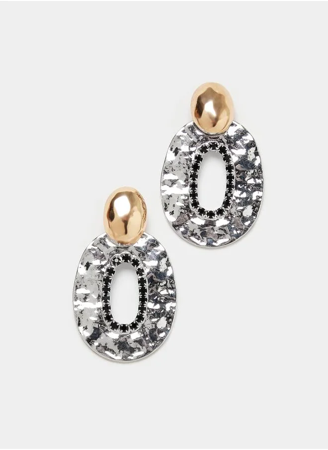 Styli Textured Drop Earrings