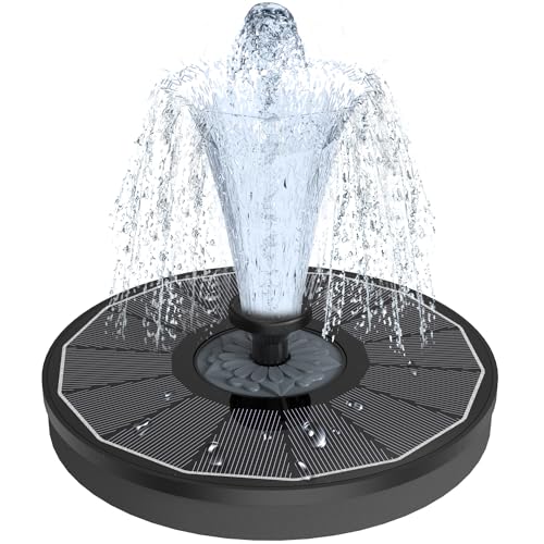 Yzert Solar Fountain for Bird Bath Direct Sunlight High Efficiency 3.5W Glass Panel Solar Water Fountain Outdoor Garden Flower (Black) - Image 1