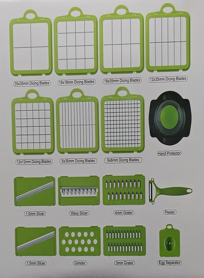 DOSMAMZ 22PCS Multi-function Vegetable & Fruit Chopper, Mandolin Food Slicer, Veggie Shredder with Container, Essential Kitchen Gadgets (22 in 1, Gray) - Image 4