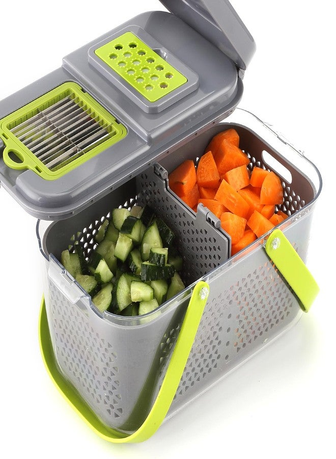 DOSMAMZ 22PCS Multi-function Vegetable & Fruit Chopper, Mandolin Food Slicer, Veggie Shredder with Container, Essential Kitchen Gadgets (22 in 1, Gray) - Image 2
