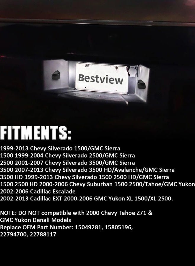 Bestview LED License Plate Light Tag Lamp Assembly - Tag Lights Led with Red OLED Neon Tube - Compatible with Chevy Silverado Suburban Tahoe GMC Sierra 1500 2500 3500 HD Escalade EXT, 2 Pieces - Image 4