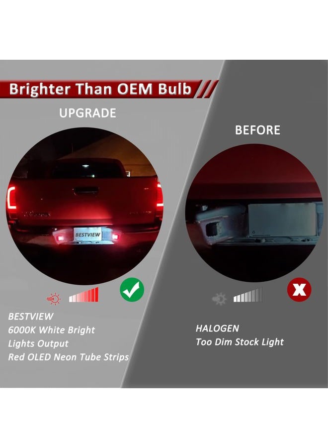 Bestview LED License Plate Light Tag Lamp Assembly - Tag Lights Led with Red OLED Neon Tube - Compatible with Chevy Silverado Suburban Tahoe GMC Sierra 1500 2500 3500 HD Escalade EXT, 2 Pieces - Image 5