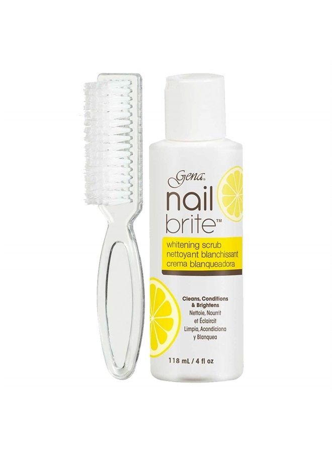 Gena مقشر تبييض الأظافر نايل برايت مع فرشاة، ينظف ويعالج ويضيء الأظافر، 4 أونصات - Image 1