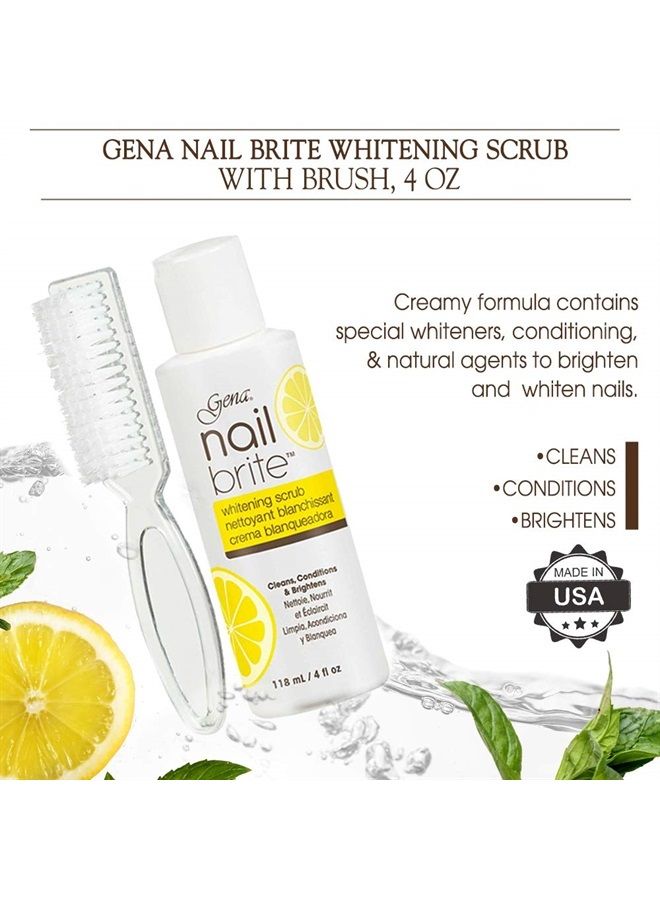 Gena مقشر تبييض الأظافر نايل برايت مع فرشاة، ينظف ويعالج ويضيء الأظافر، 4 أونصات - Image 2