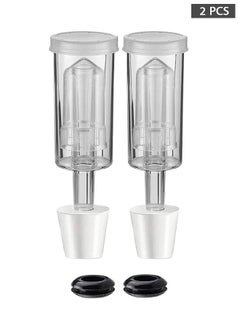 HY 3-Piece Airlock 2 Pack with 2 PCS #6 Stopper and 2 PCS Grommets, Fermentation Airlock  Kombucha Brewing Kit,Carboy Airlock FDA Transparency Upgraded  - Image 1
