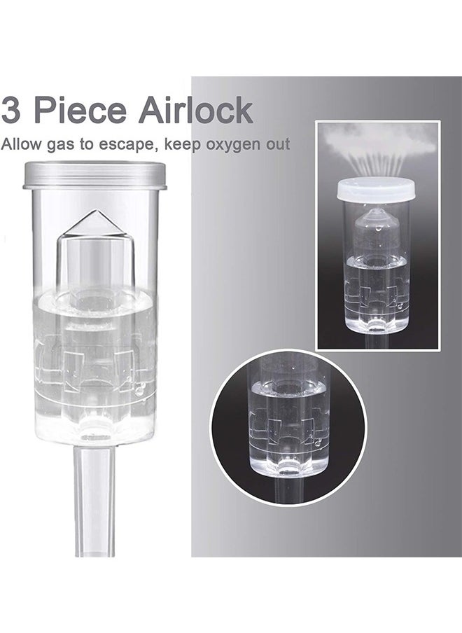 HY - 3-Piece Airlock 2 Pack with 2 PCS #6 Stopper and 2 PCS Grommets, Fermentation Airlock  Kombucha Brewing Kit,Carboy Airlock FDA Transparency Upgraded - Image 1